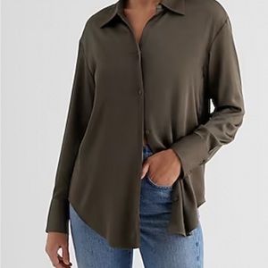 Express Satin Boyfriend Portofino Shirt